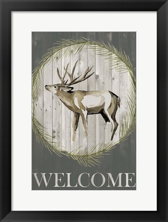 Framed Woodland Welcome I Print