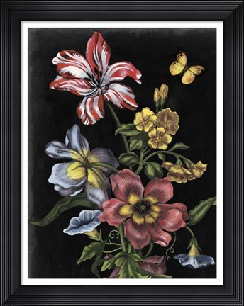 Framed Dark Floral I Print