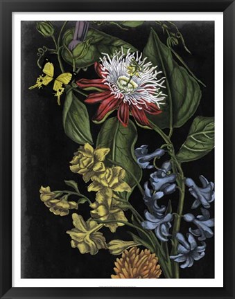 Framed Dark Floral III Print