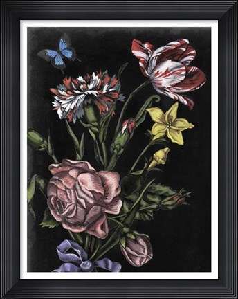 Framed Dark Floral IV Print