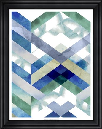 Framed Crystal Chevron I Print