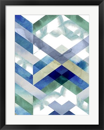 Framed Crystal Chevron I Print