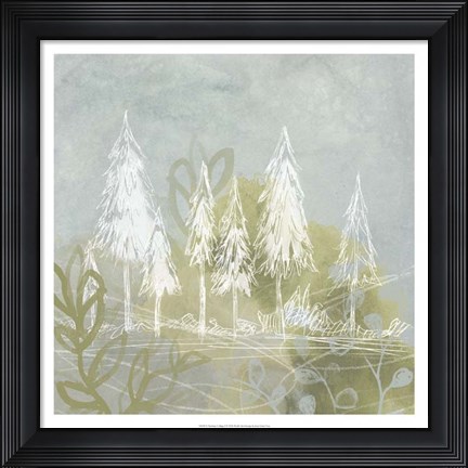 Framed Treeline Collage I Print