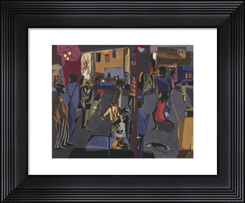 Framed Fulton and Nostrand, 1958 Print