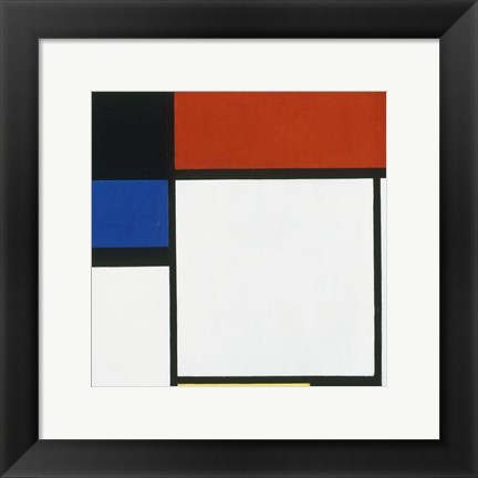 Framed Composition No. III / Fox Trot B with Black, Red, Blue and Yellow, 1929 Print