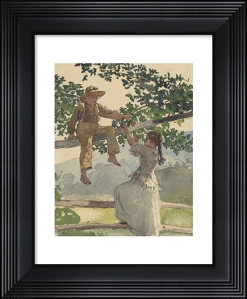 Framed On the Fence, 1878 Print