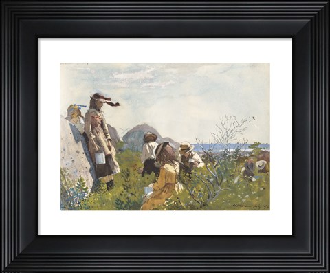 Framed Berry Pickers, 1873 Print