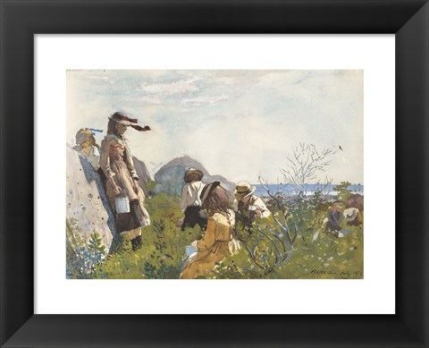 Framed Berry Pickers, 1873 Print