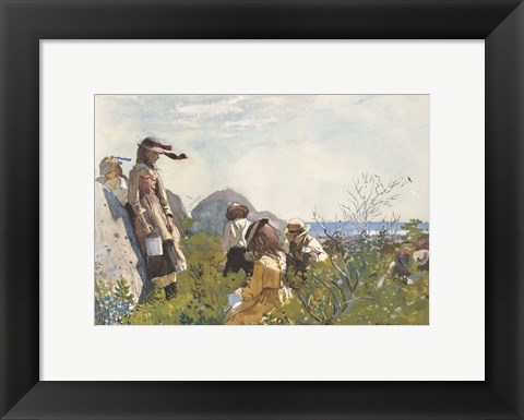 Framed Berry Pickers, 1873 Print