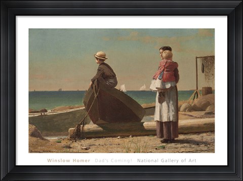 Framed Dad&#39;s Coming!, 1873 Print