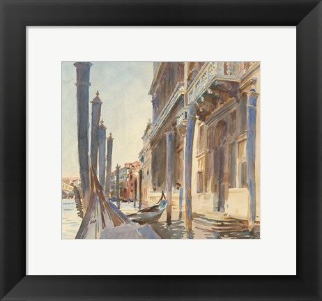 Framed Gondola Moorings on the Grand Canal, 1904/07 Print