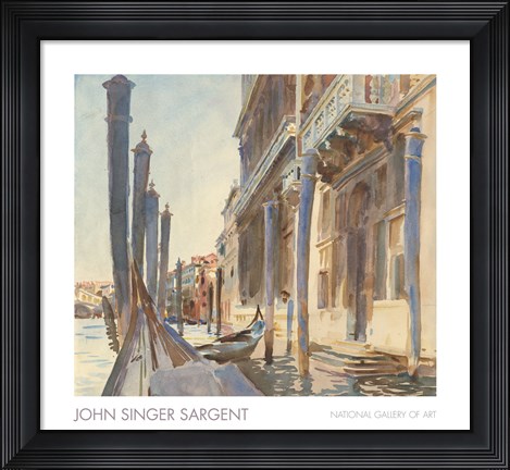 Framed Gondola Moorings on the Grand Canal, 1904/07 Print
