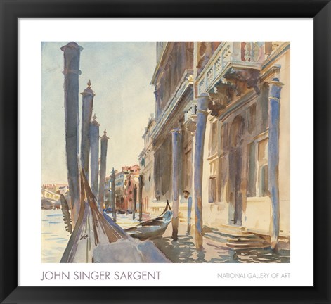 Framed Gondola Moorings on the Grand Canal, 1904/07 Print