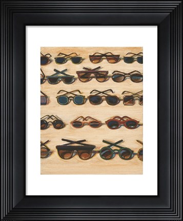 Framed Five Rows of Sunglasses, 2000 Print
