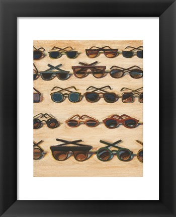 Framed Five Rows of Sunglasses, 2000 Print