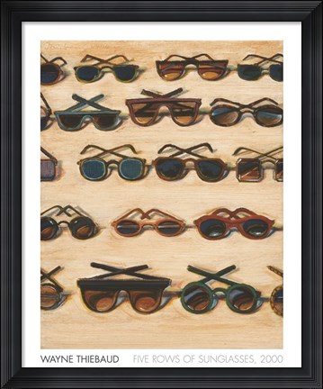 Framed Five Rows of Sunglasses, 2000 Print
