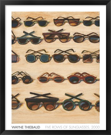 Framed Five Rows of Sunglasses, 2000 Print