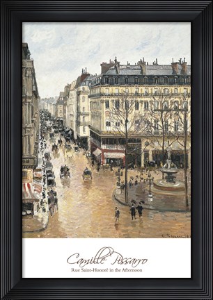 Framed Rue Saint-Honore in the Afternoon. Effect of Rain, 1897 Print