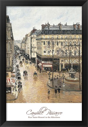 Framed Rue Saint-Honore in the Afternoon. Effect of Rain, 1897 Print