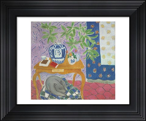 Framed Interior with a Dog, 1934 Print