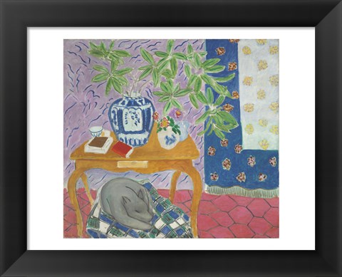 Framed Interior with a Dog, 1934 Print