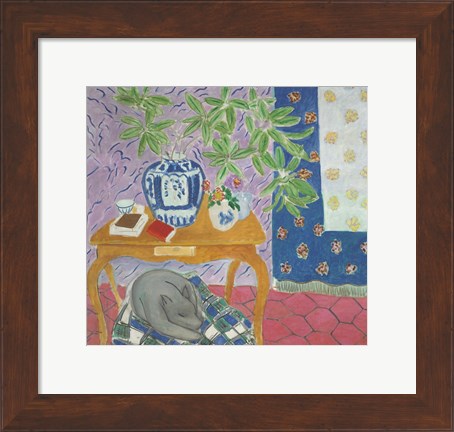 Framed Interior with a Dog, 1934 Print