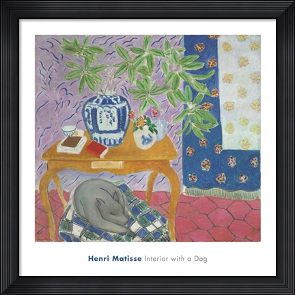 Framed Interior with a Dog, 1934 Print