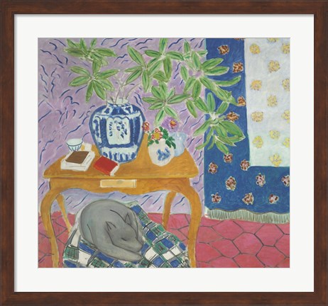 Framed Interior with a Dog, 1934 Print
