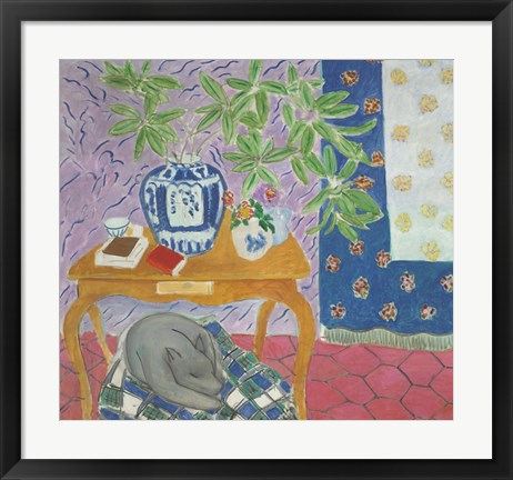 Framed Interior with a Dog, 1934 Print