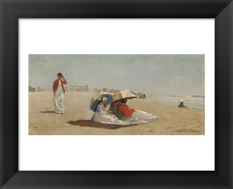 Framed East Hampton Beach, Long Island, 1874 Print