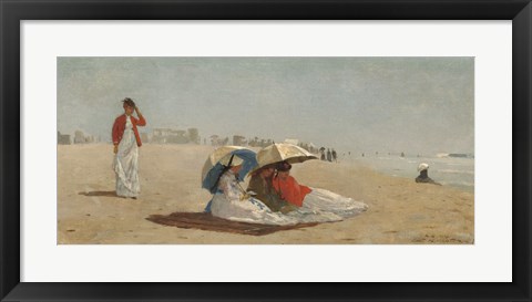 Framed East Hampton Beach, Long Island, 1874 Print