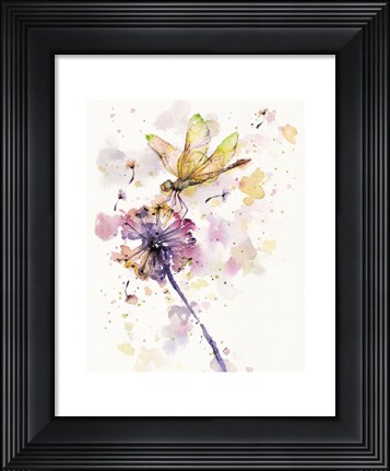 Framed Dragonfly &amp; Dandelion Print