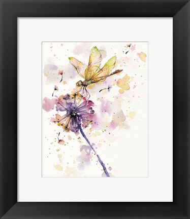 Framed Dragonfly &amp; Dandelion Print