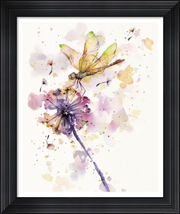 Framed Dragonfly &amp; Dandelion Print