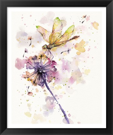 Framed Dragonfly &amp; Dandelion Print