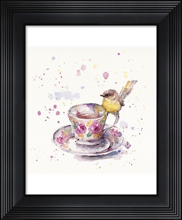 Framed Tea Time (Eastern Yellow Robin) Print