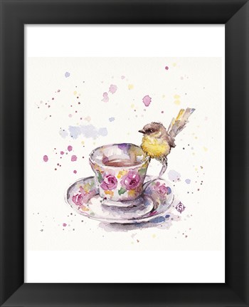 Framed Tea Time (Eastern Yellow Robin) Print