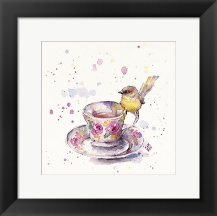 Framed Tea Time (Eastern Yellow Robin) Print