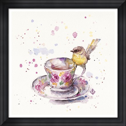 Framed Tea Time (Eastern Yellow Robin) Print