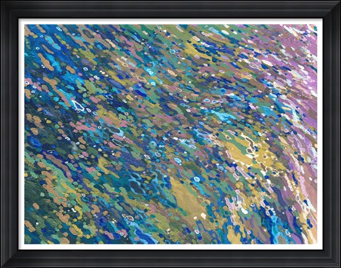Framed Lilacs Reflecting on a Waterfall Print