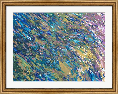 Framed Lilacs Reflecting on a Waterfall Print