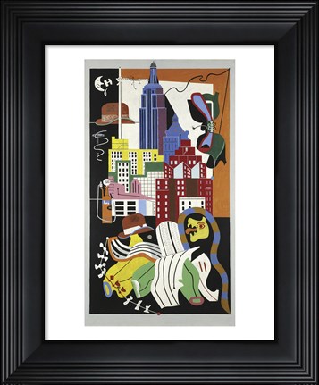 Framed New York Mural, 1932 Print