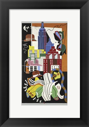 Framed New York Mural, 1932 Print