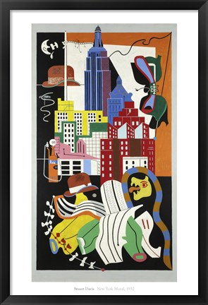 Framed New York Mural, 1932 Print