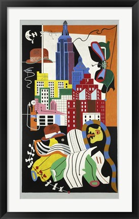 Framed New York Mural, 1932 Print