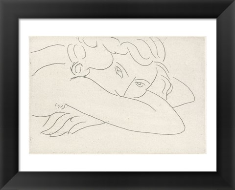 Framed Young Woman with Face Buried in Arms, 1929 Print