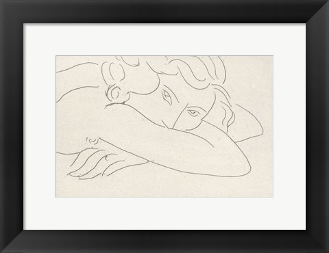 Framed Young Woman with Face Buried in Arms, 1929 Print