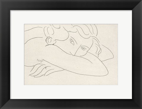 Framed Young Woman with Face Buried in Arms, 1929 Print