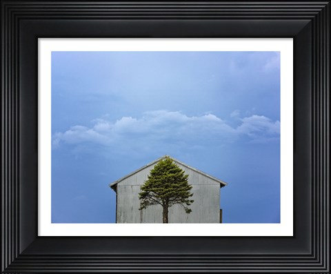 Framed Green and Blue Print