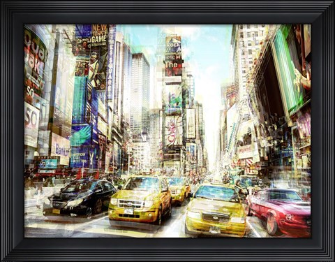 Framed Times Square Multiexposure I Print